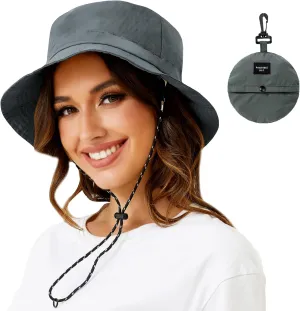 MIDNIGHTSUN Waterproof Bucket Hat Women Packable Outdoor Fishing Lightweight Men UV Protection Summer Sun Hat
