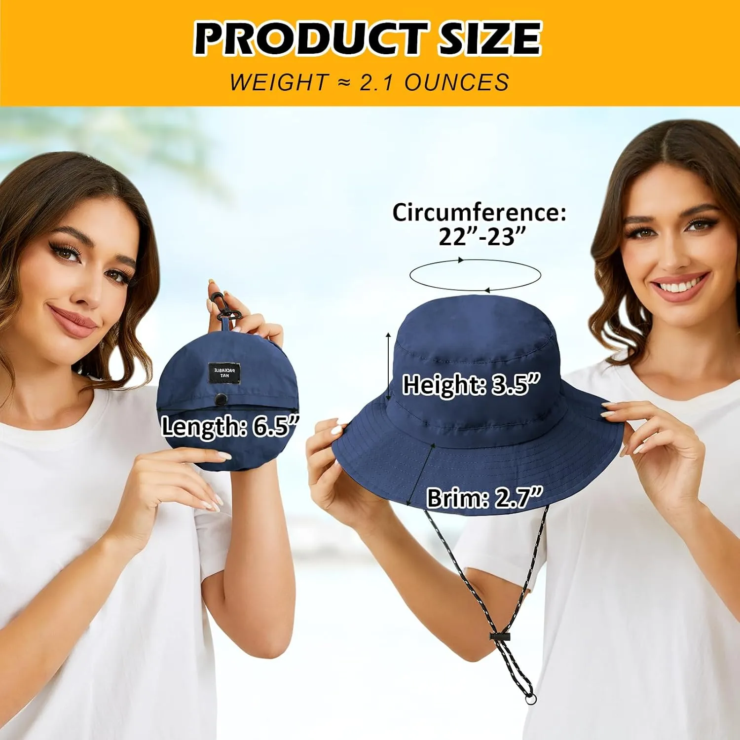 MIDNIGHTSUN Waterproof Bucket Hat Women Packable Outdoor Fishing Lightweight Men UV Protection Summer Sun Hat