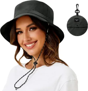 MIDNIGHTSUN Waterproof Bucket Hat Women Packable Outdoor Fishing Lightweight Men UV Protection Summer Sun Hat