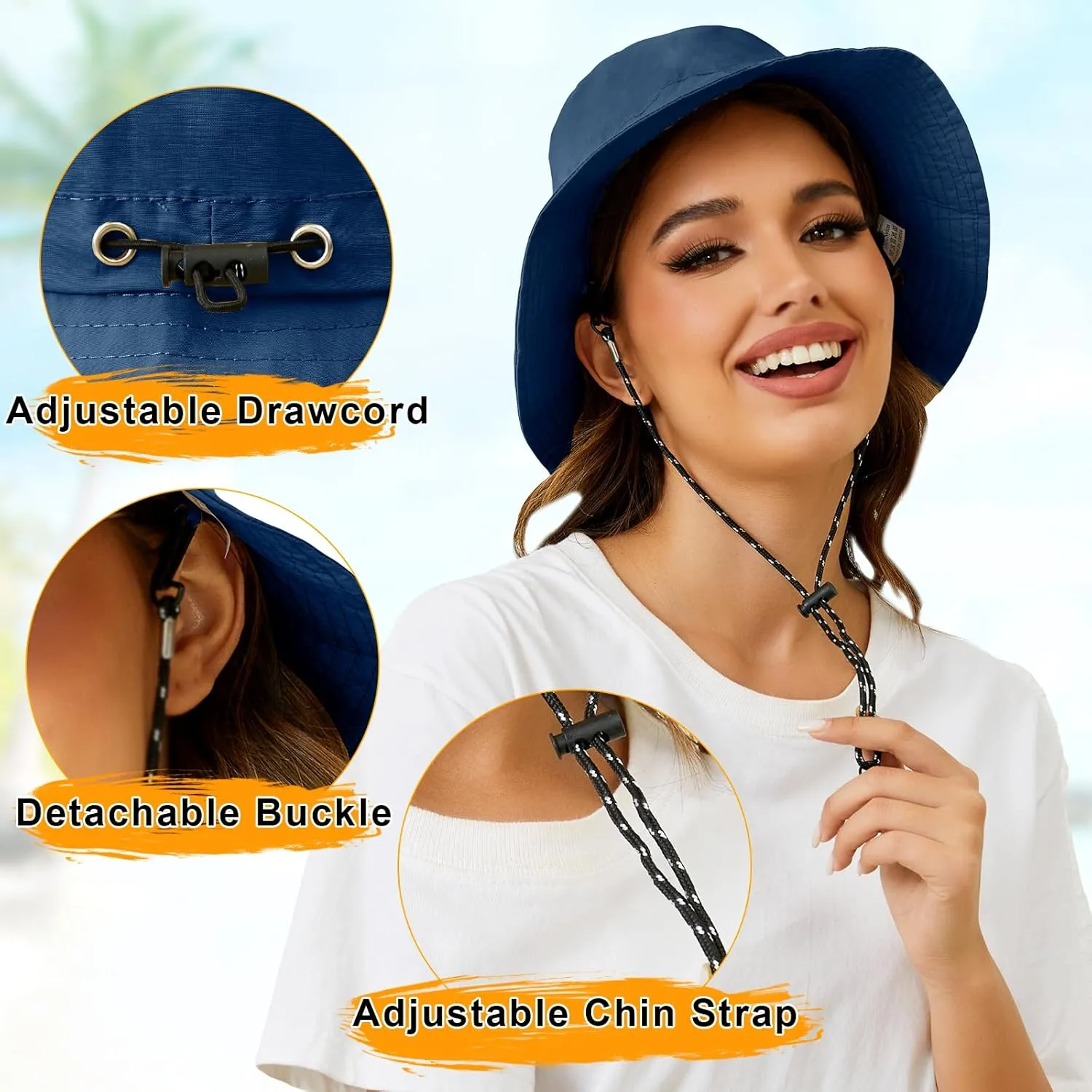 MIDNIGHTSUN Waterproof Bucket Hat Women Packable Outdoor Fishing Lightweight Men UV Protection Summer Sun Hat