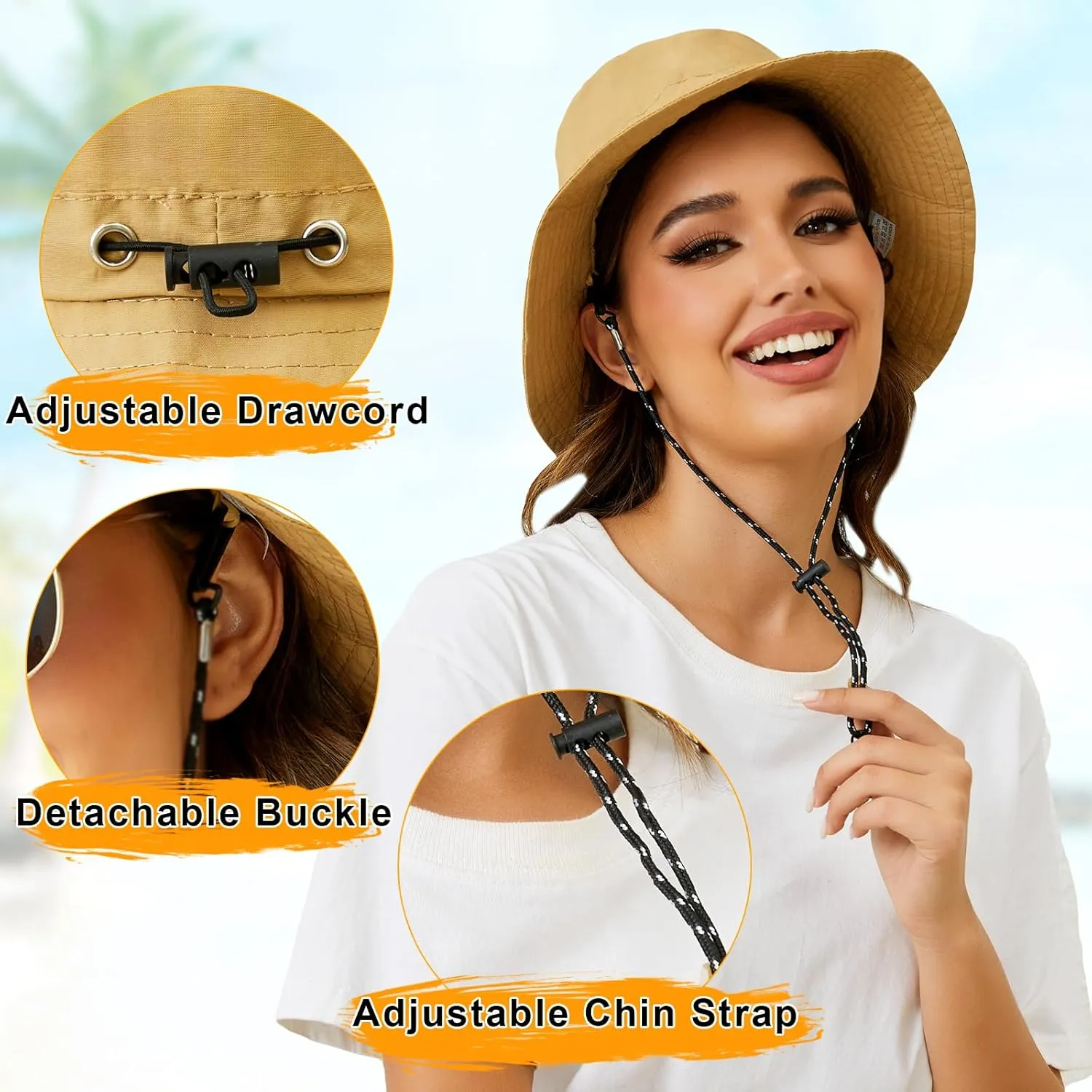 MIDNIGHTSUN Waterproof Bucket Hat Women Packable Outdoor Fishing Lightweight Men UV Protection Summer Sun Hat