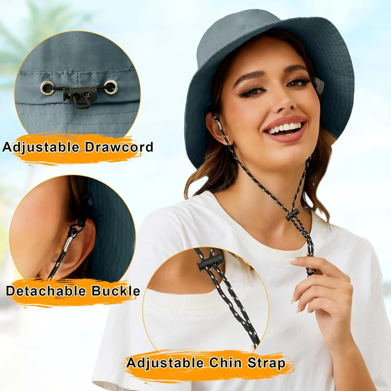 MIDNIGHTSUN Waterproof Bucket Hat Women Packable Outdoor Fishing Lightweight Men UV Protection Summer Sun Hat
