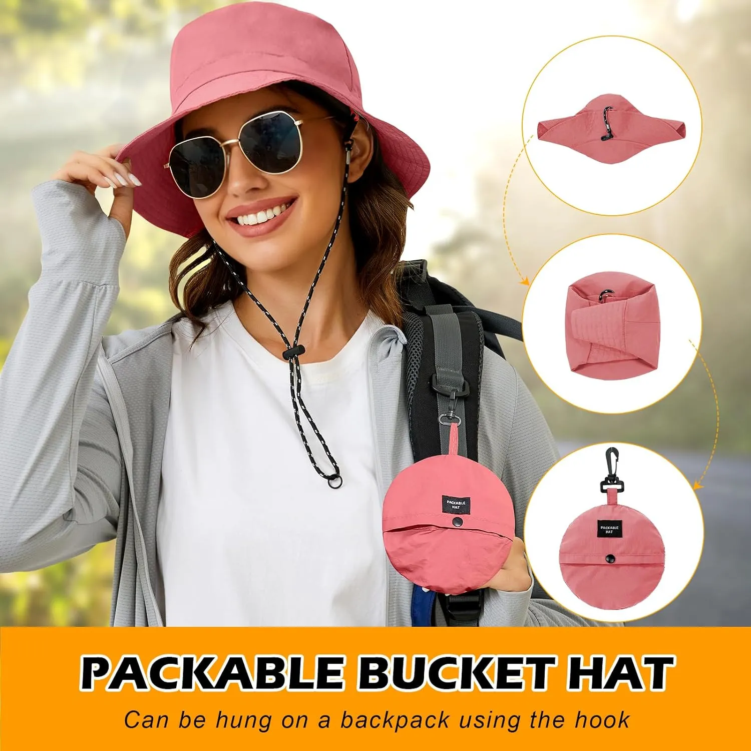 MIDNIGHTSUN Waterproof Bucket Hat Women Packable Outdoor Fishing Lightweight Men UV Protection Summer Sun Hat