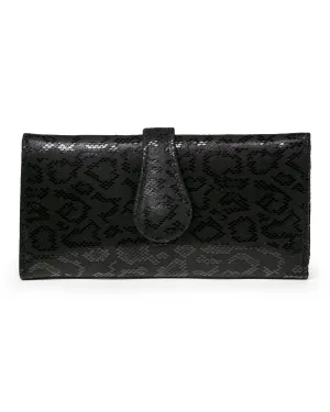 Mila Trifold Wallet: Black Anaconda