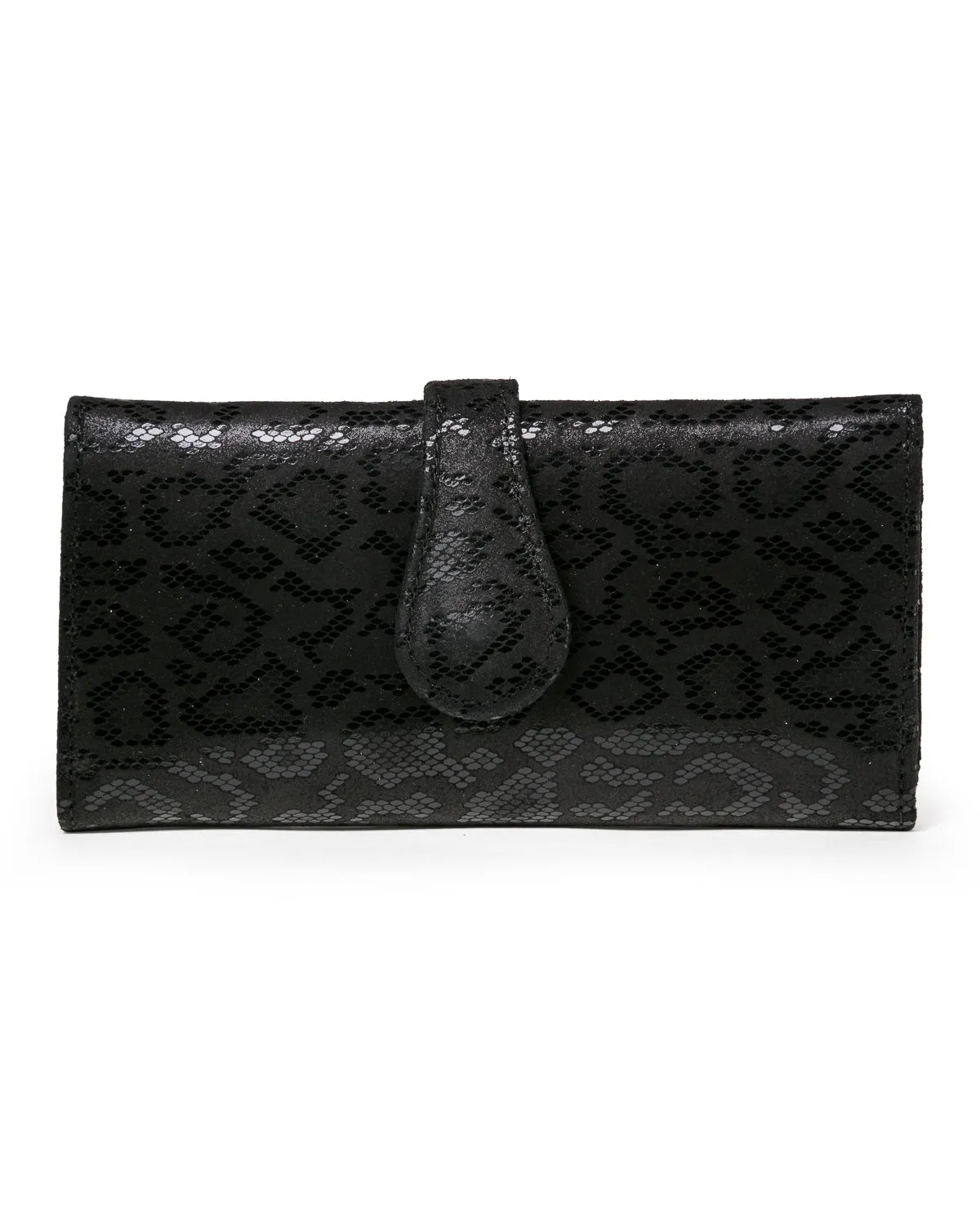 Mila Trifold Wallet: Black Anaconda