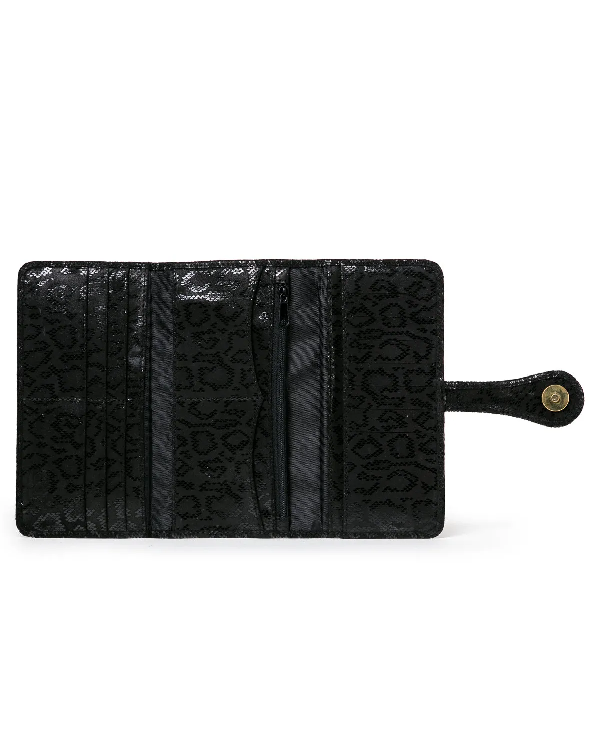 Mila Trifold Wallet: Black Anaconda