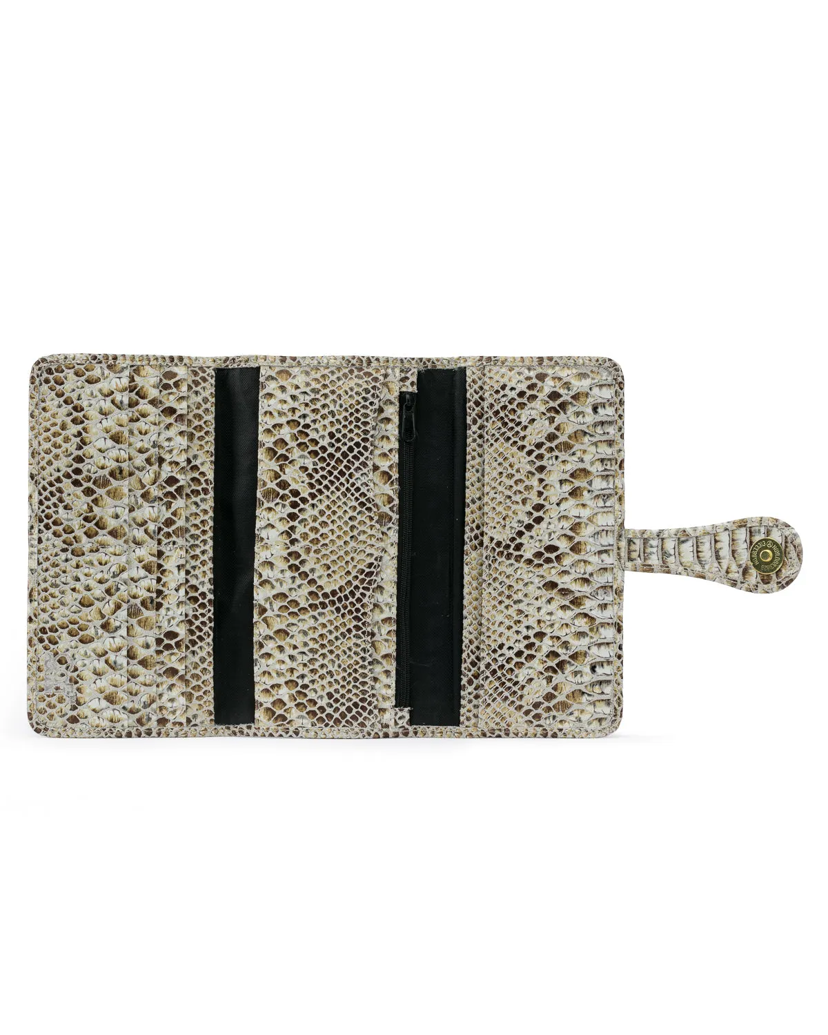 Mila Trifold Wallet: Camel Snake