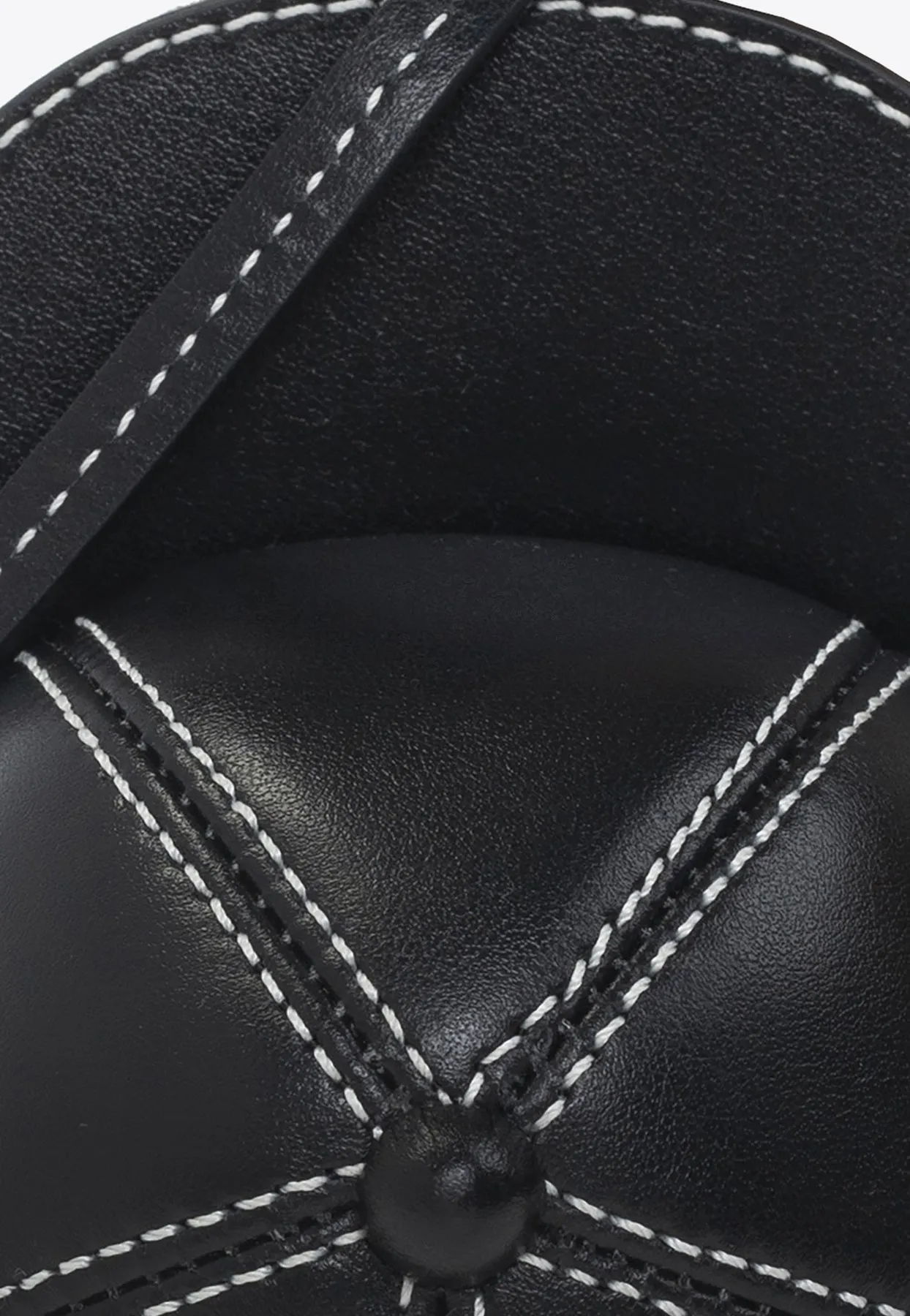 Mini Cap-Shaped Leather Crossbody Bag