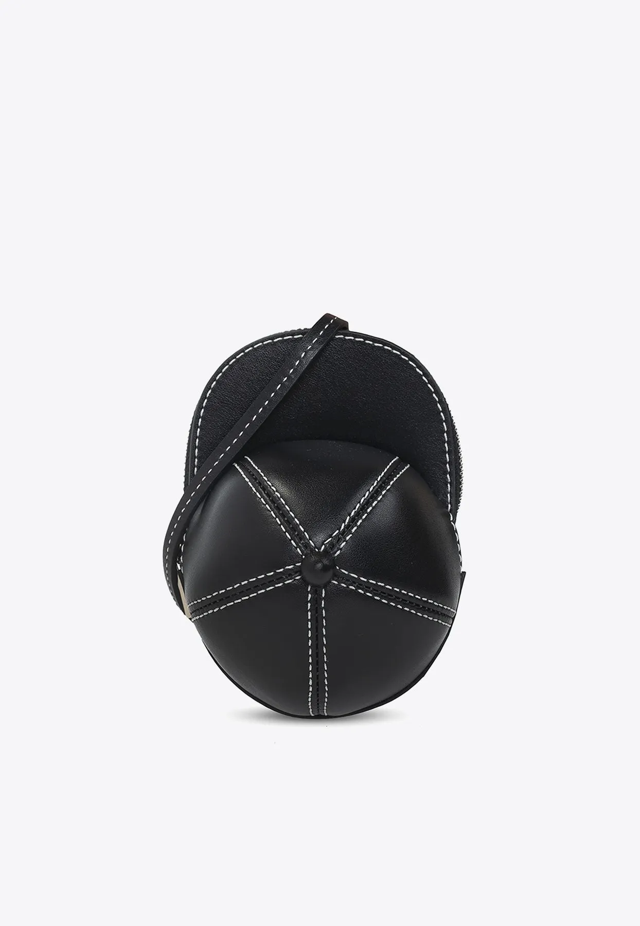 Mini Cap-Shaped Leather Crossbody Bag