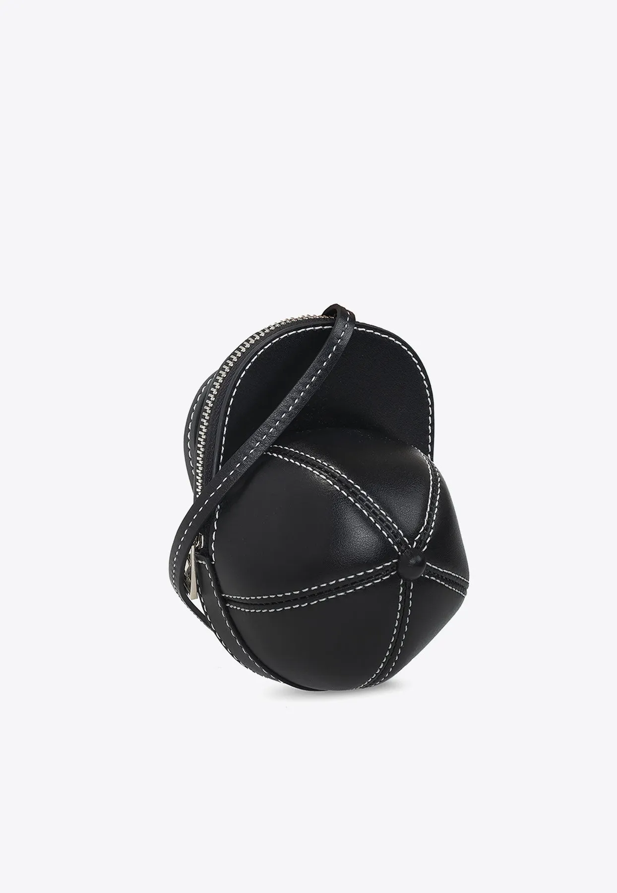 Mini Cap-Shaped Leather Crossbody Bag