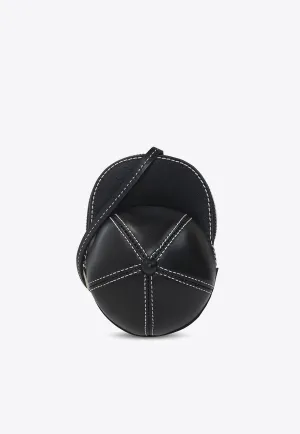Mini Cap-Shaped Leather Crossbody Bag