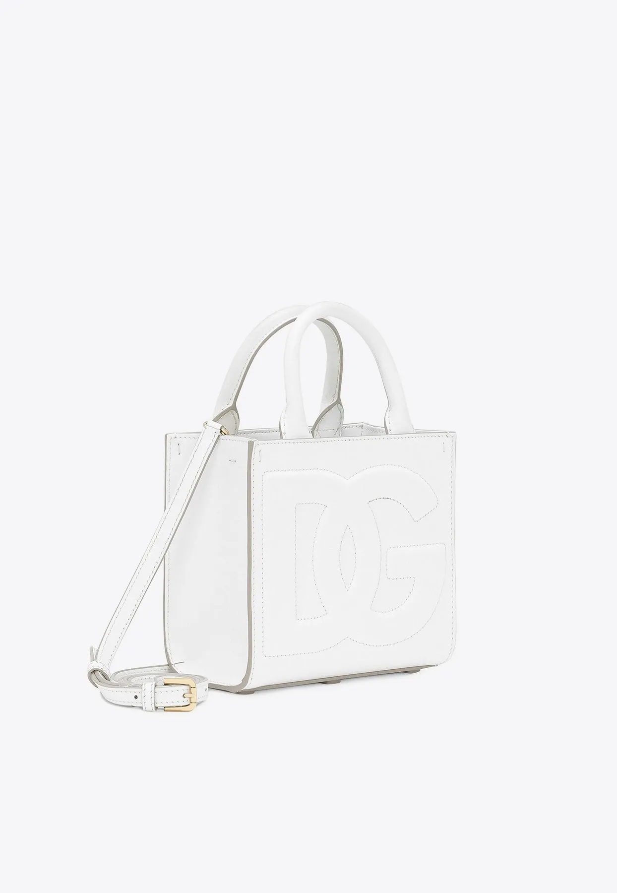 Mini DG Logo Daily Calf Leather Tote Bag