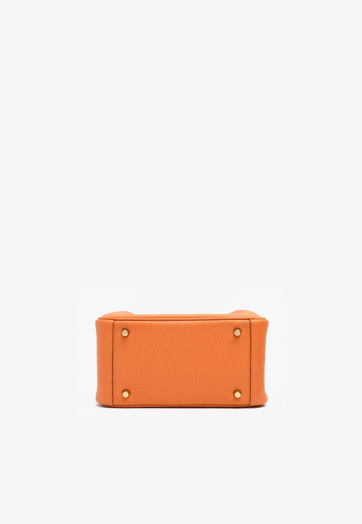 Mini Lindy 20 in Orange Clemence Leather with Gold Hardware