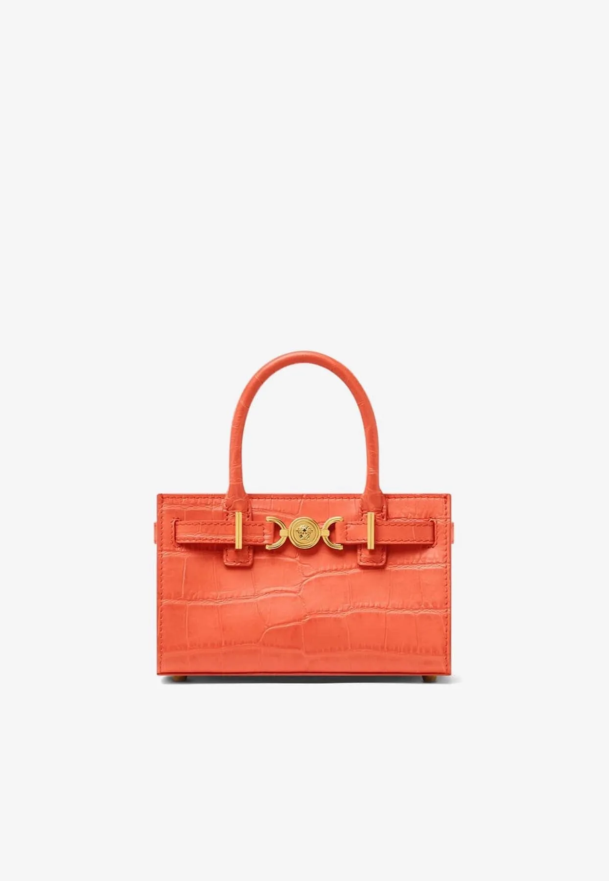 Mini Medusa '95 Croc-Embossed Leather Top Handle Bag