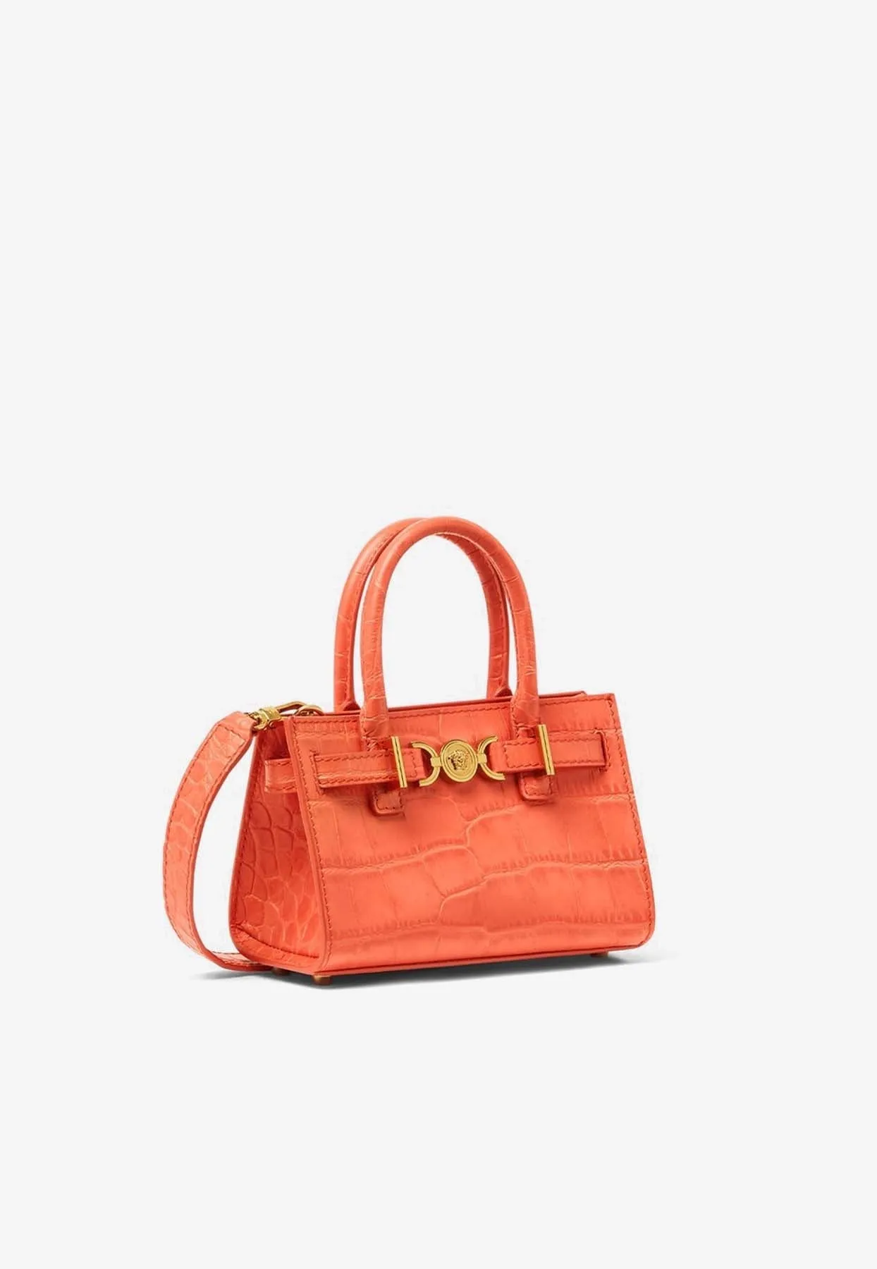 Mini Medusa '95 Croc-Embossed Leather Top Handle Bag