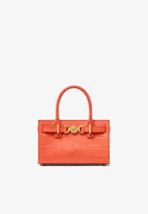 Mini Medusa '95 Croc-Embossed Leather Top Handle Bag