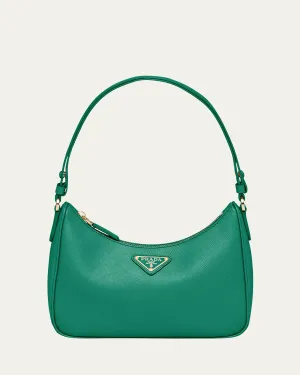 Mini Saffiano Leather Shoulder Bag with Adjustable Strap