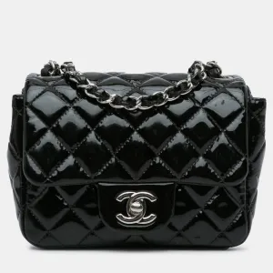 Mini Square Classic Patent Single Flap Bag