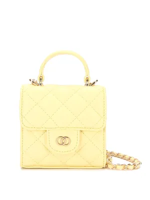 Mini Top-handle Lattice Bag Gold Chain Strap Diamond-quilted Box Shoulder Bag