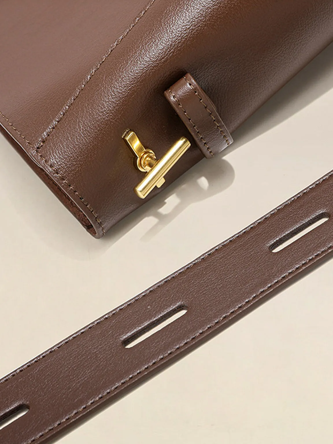 Minimal Bucket Leather Shoulder Bag Single Strap Hobo Tote Bag