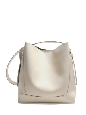 Minimal Bucket Leather Shoulder Bag Single Strap Hobo Tote Bag