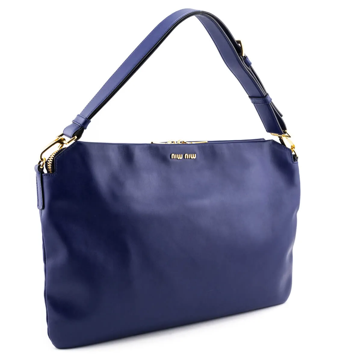 Miu Miu Blue Soft Calfskin Cloud Hobo