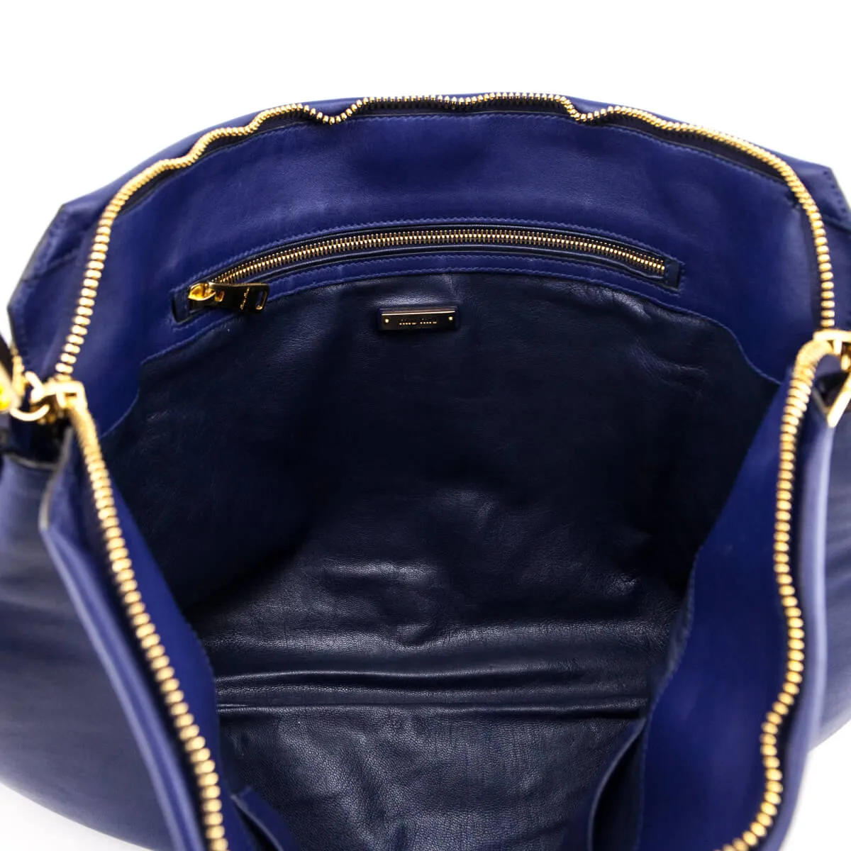 Miu Miu Blue Soft Calfskin Cloud Hobo