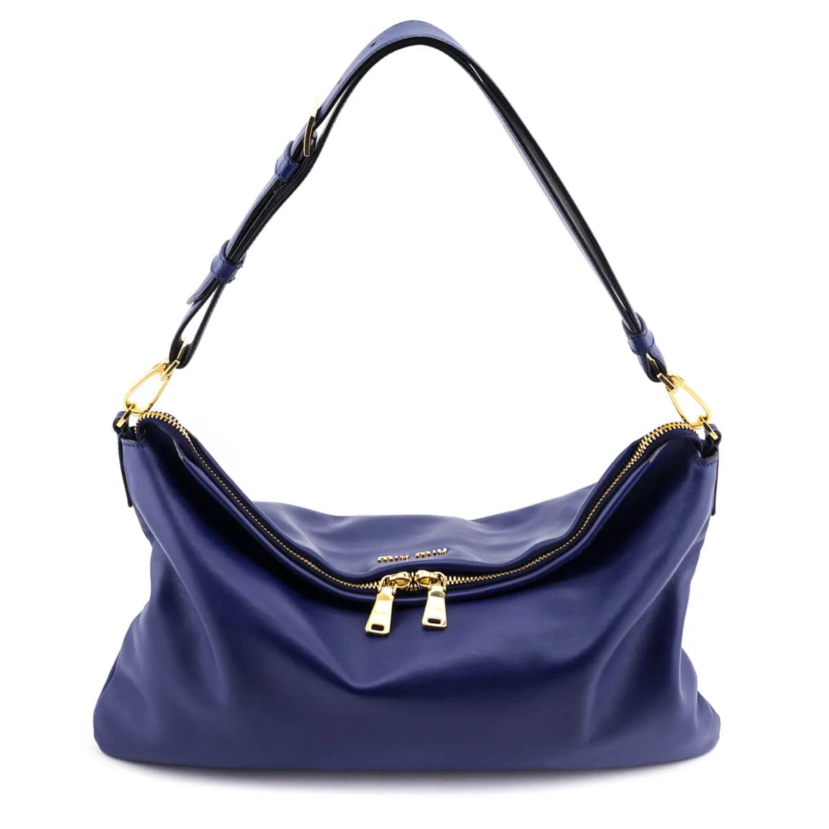 Miu Miu Blue Soft Calfskin Cloud Hobo