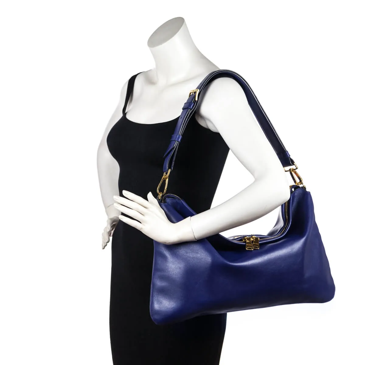 Miu Miu Blue Soft Calfskin Cloud Hobo