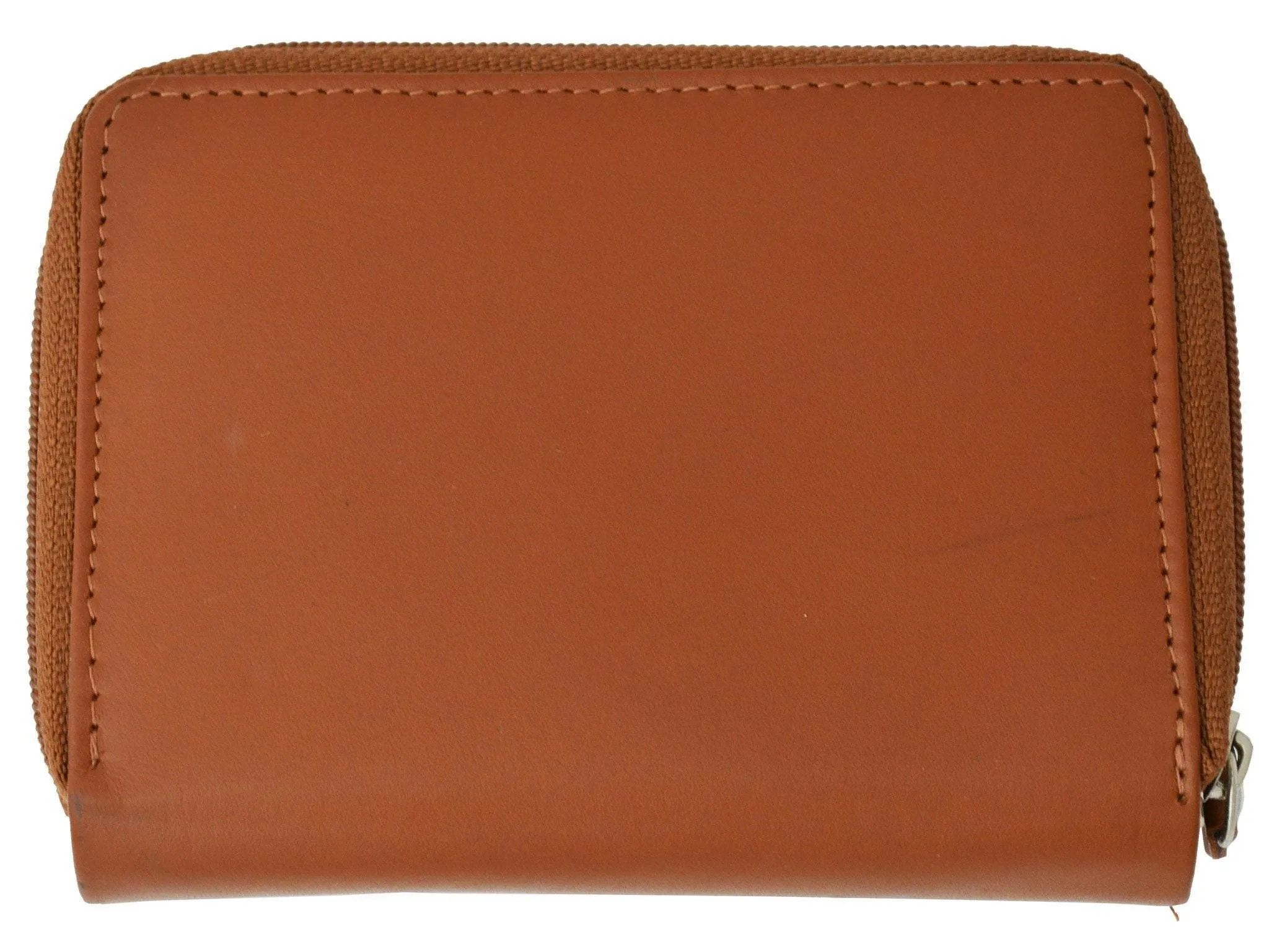 Moga Leather Trifold Card ID Holder Wallet with Zipper Compartment