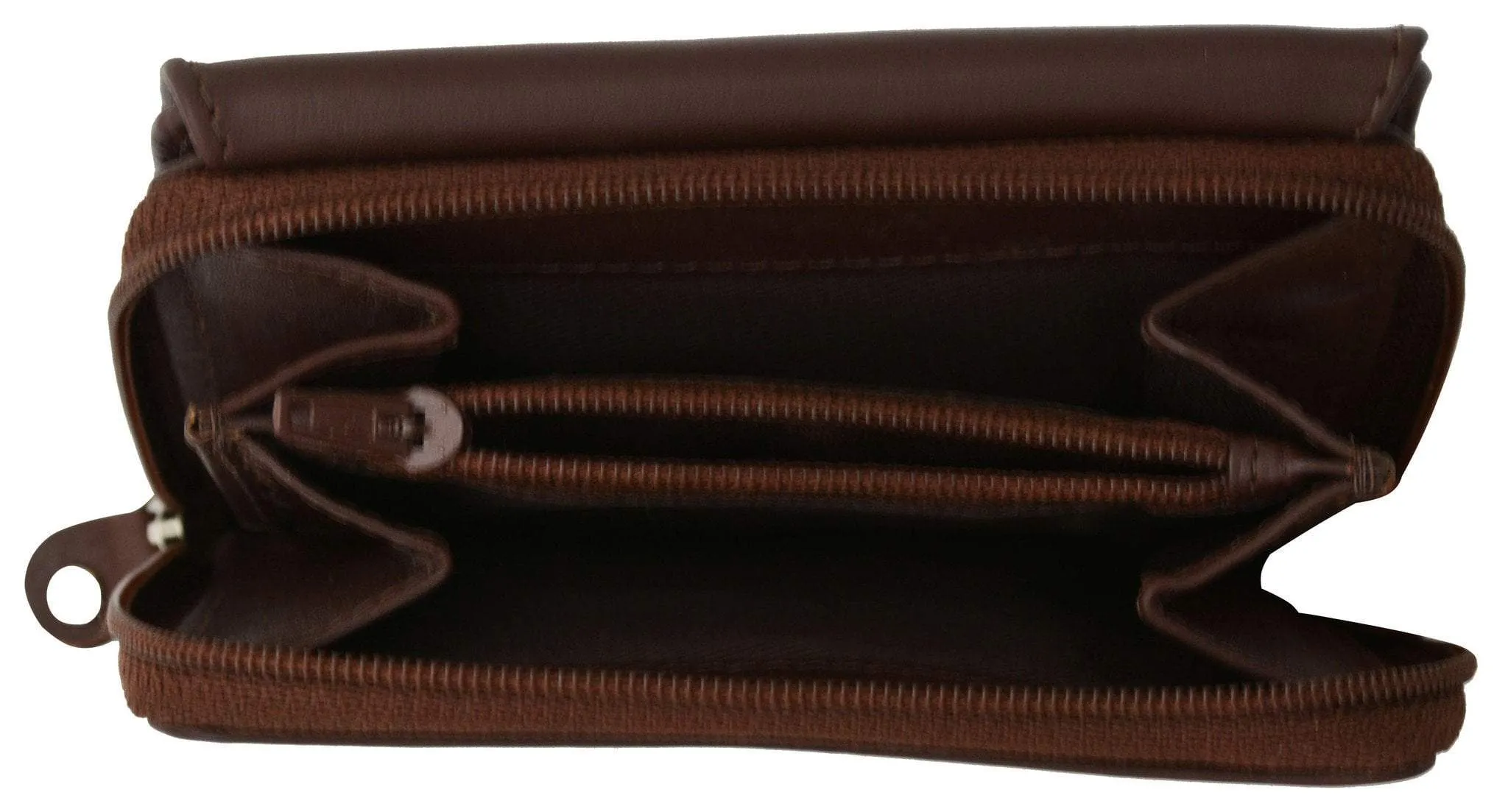 Moga Leather Trifold Card ID Holder Wallet with Zipper Compartment