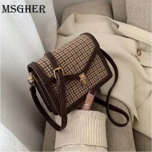 MSGHER Solid Color PU Leather Crossbody Bags For Women 2020 Chain Shoulder Messenger Bag Female Travel Lock Handbags