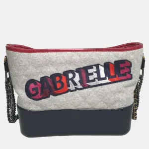 Multi Calf Leather Felt  Medium Gabrielle Logo Shoulder Bag