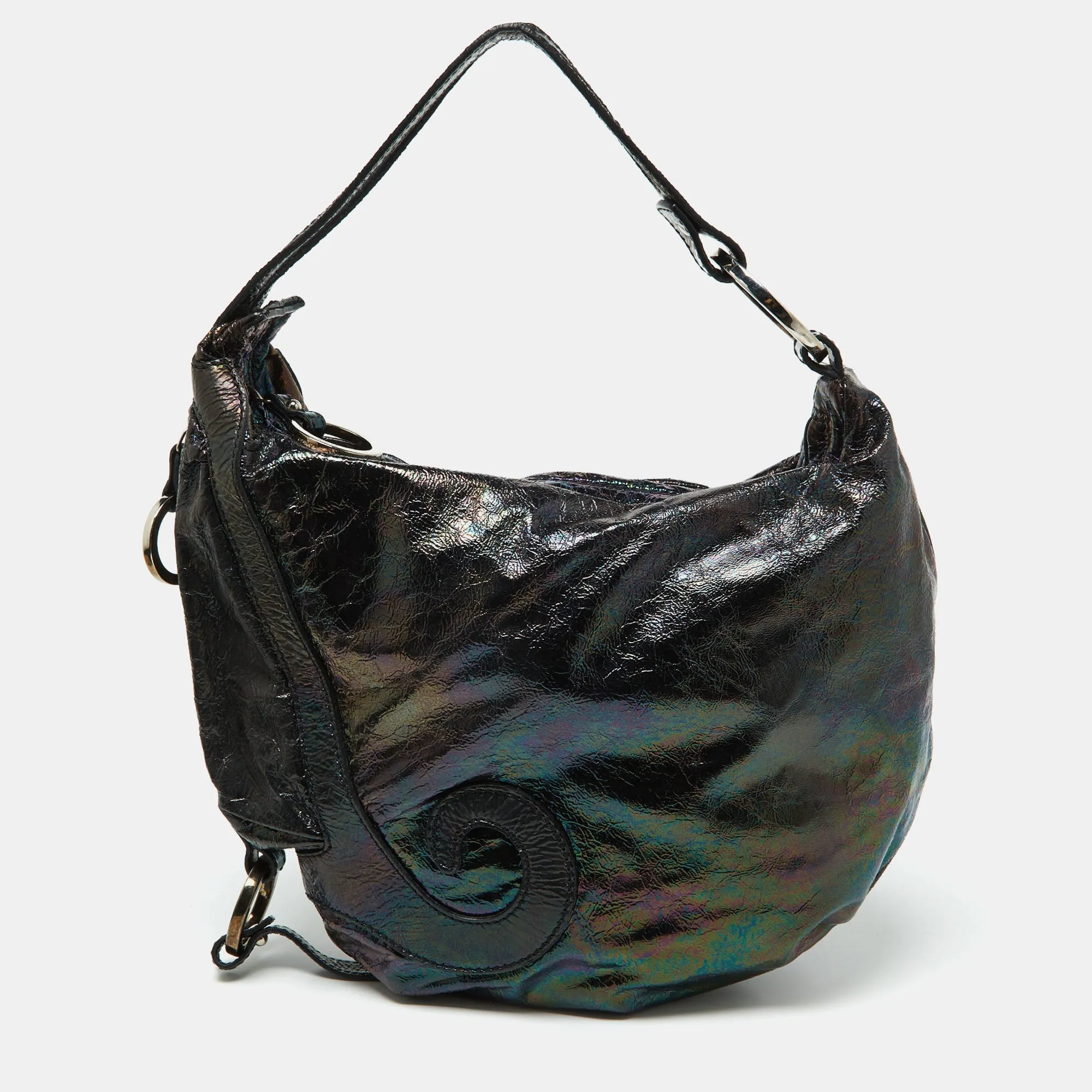 Multicolor Iridescent Leather Biga Hobo