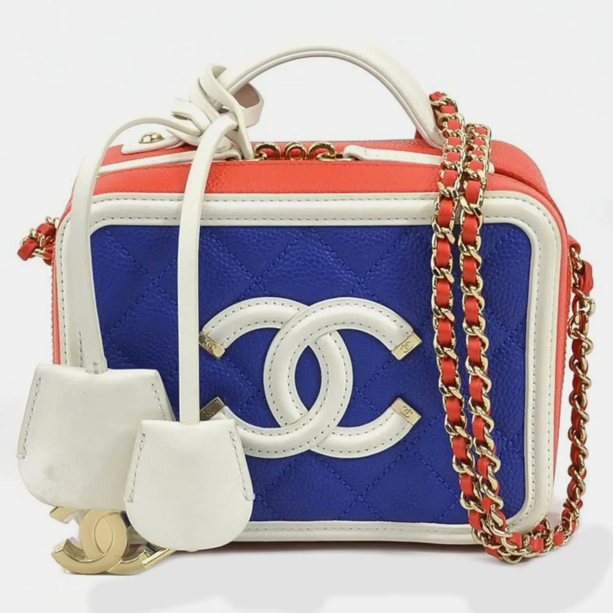 Multicolor Leather CC Filigree Vanity Case