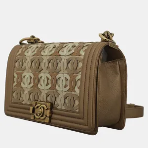 Multicolor Metallic Leather Medium CC Cut Out Boy Bag