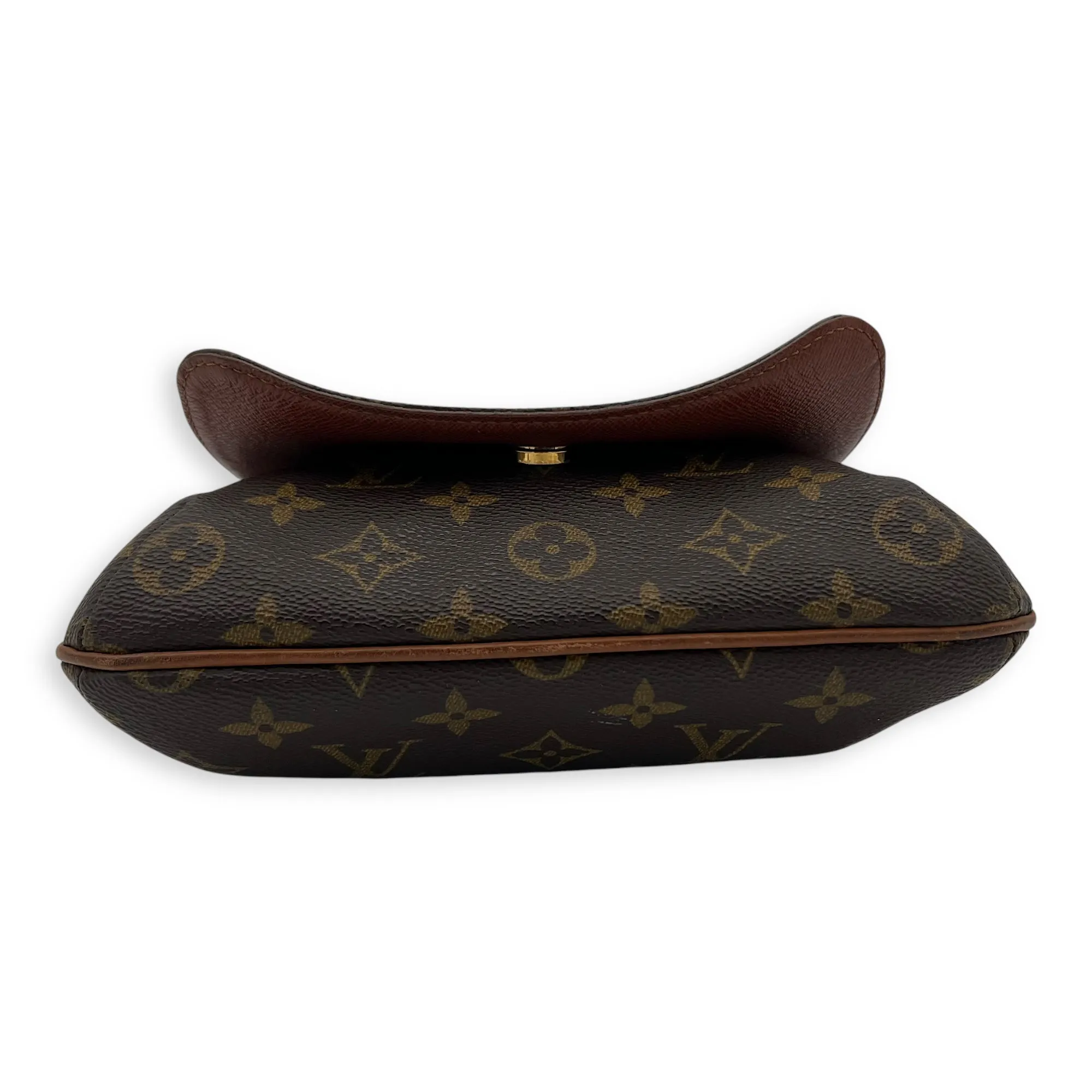 Musette Salsa Brown Crossbody Bag in Monogram Coated Canvas, Gold hardware