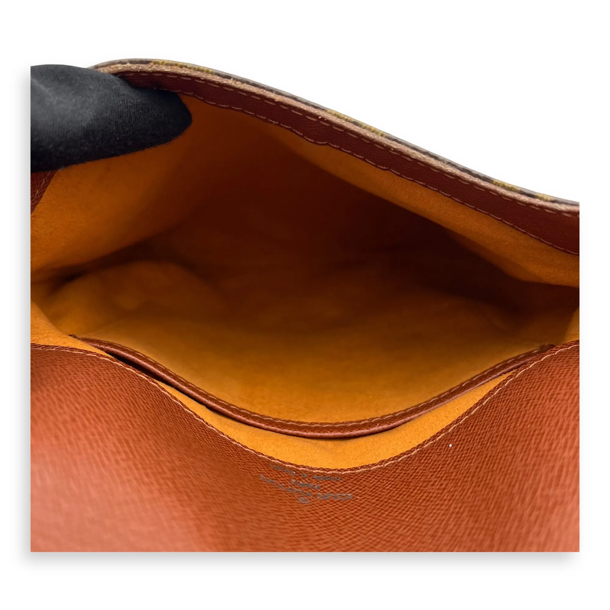 Musette Salsa Brown Crossbody Bag in Monogram Coated Canvas, Gold hardware