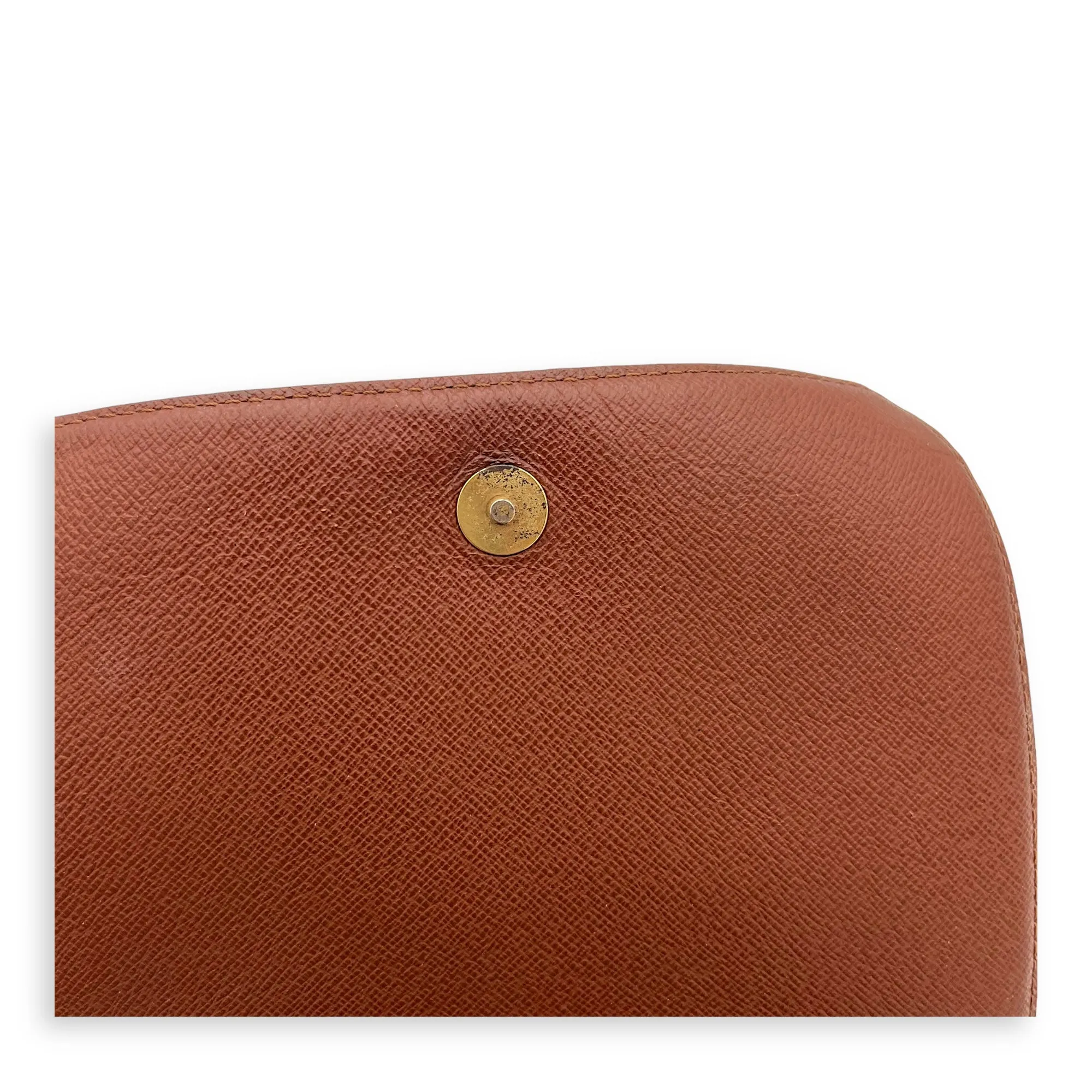 Musette Salsa Brown Crossbody Bag in Monogram Coated Canvas, Gold hardware
