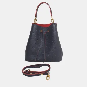 Navy Blue Leather Empreinte Neonoe Tote Bag