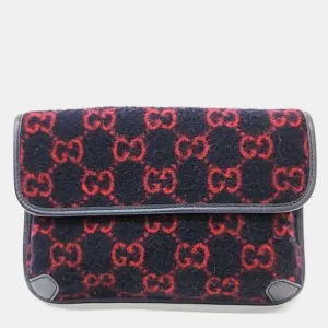 Navy GG Wool Belt Bag