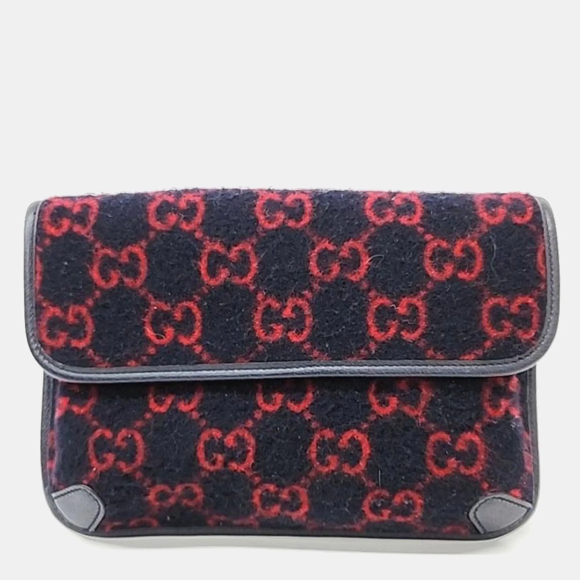 Navy GG Wool Belt Bag
