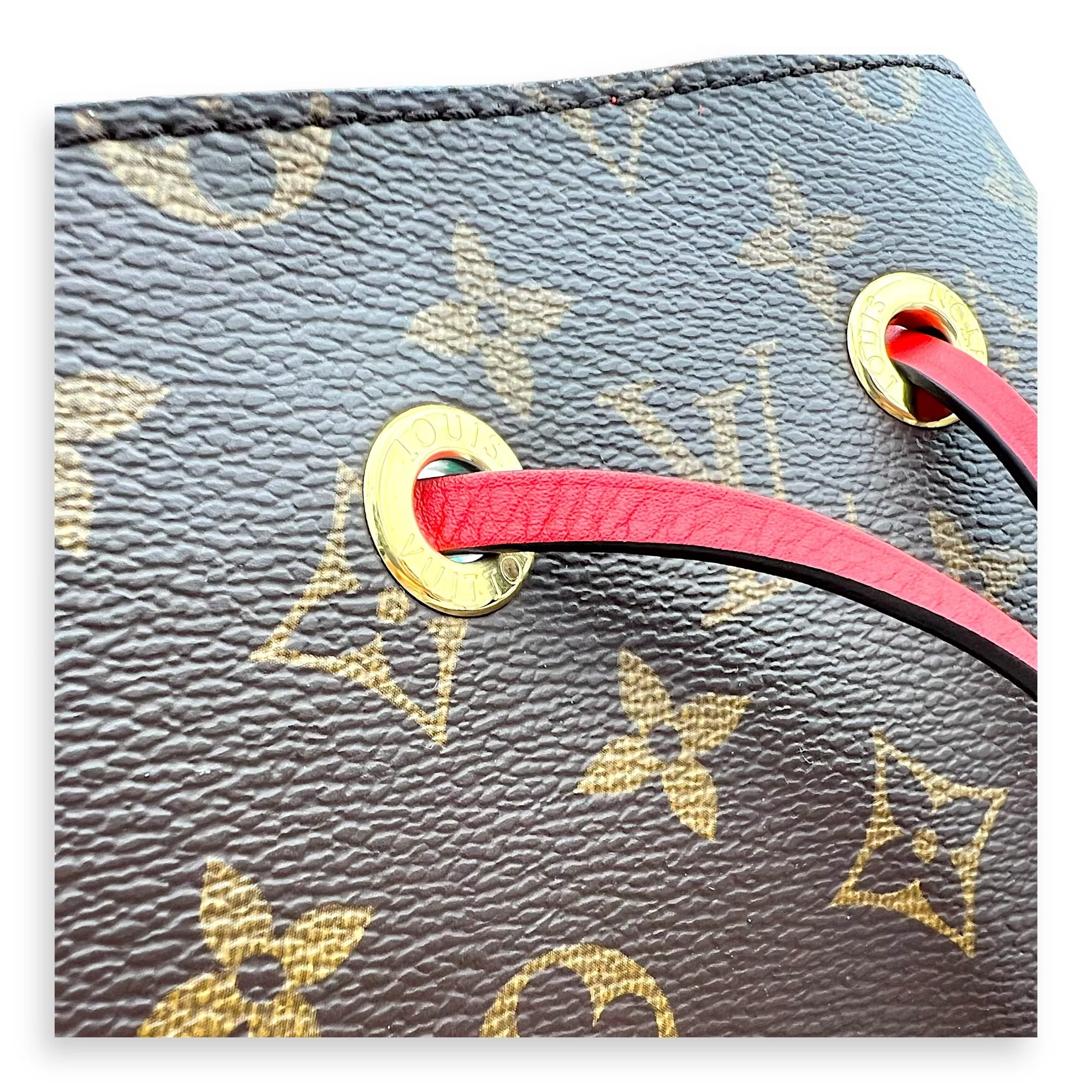 NeoNoe Bucket Bag Brown in Monogram Coated Canvas, Gold hardware