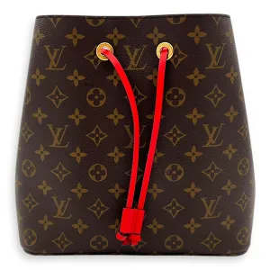 NeoNoe Bucket Bag Brown in Monogram Coated Canvas, Gold hardware