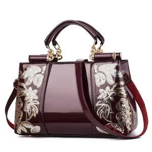 New Patent Leather Shiny Women's Bag: Fashion Luxury Design, Large Capacity Atmospheric Handbag, Women's Shoulder Messenger Bag