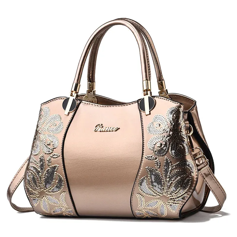 New Patent Leather Shiny Women's Bag: Fashion Luxury Design, Large Capacity Atmospheric Handbag, Women's Shoulder Messenger Bag