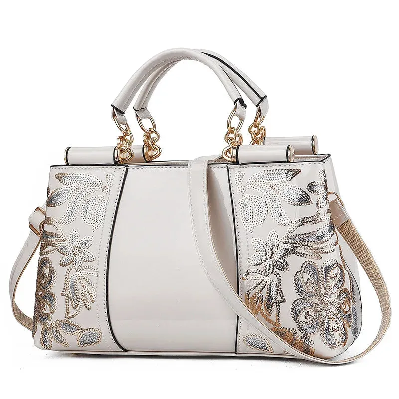 New Patent Leather Shiny Women's Bag: Fashion Luxury Design, Large Capacity Atmospheric Handbag, Women's Shoulder Messenger Bag