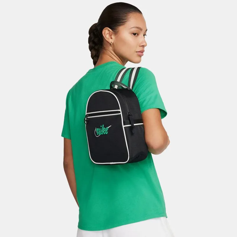 Nike Women's Mini Futura 365 Backpack - Sleek Black Design with Dual Zippered Pockets