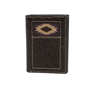 Nocona Trifold Wallet Southwestern Buck Lacing Black N500042001