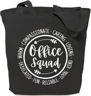 Office Squad Canvas Tote Bag for Women Reusable Grocery Shoulder Shopping Bags Office Staff Appreciation Gifts